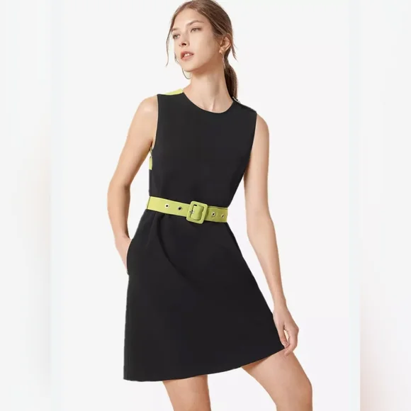 belted cut-out mini dress in black Mimi Black Gingham Mini Dress